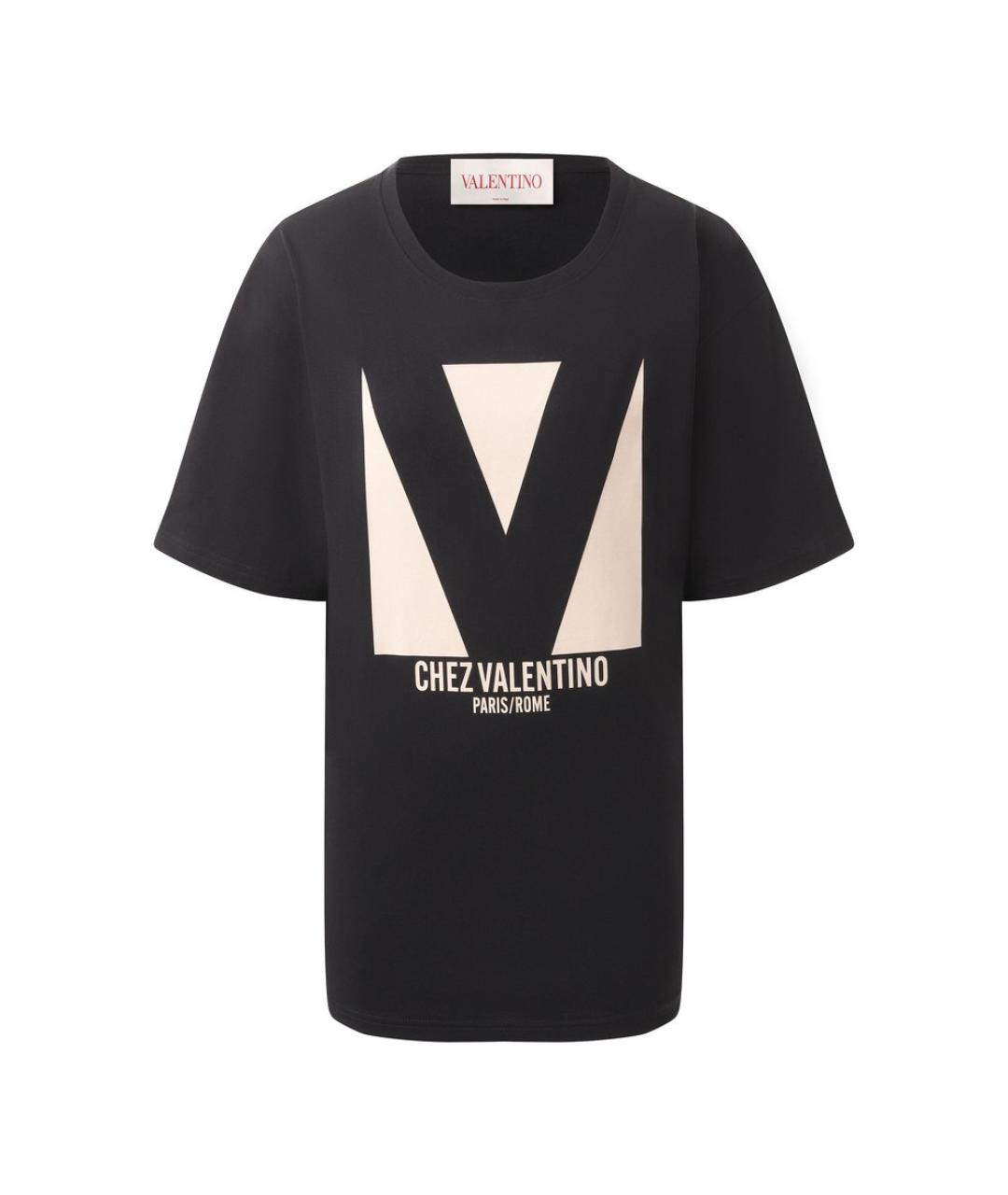 VALENTINO Черная хлопковая футболка, фото 1
