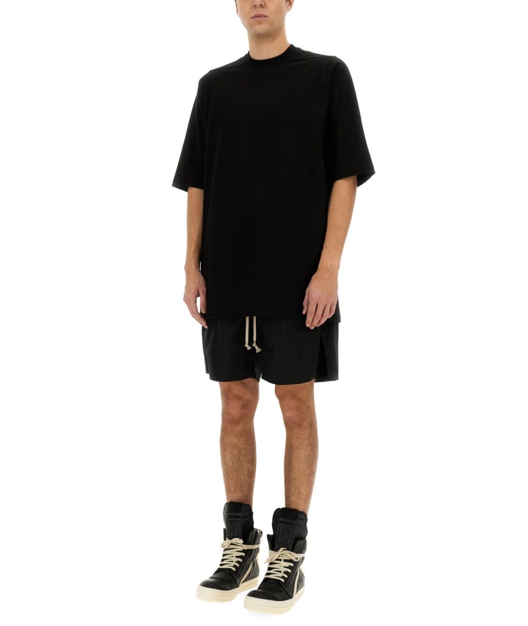 RICK OWENS Черная хлопковая футболка, фото 3