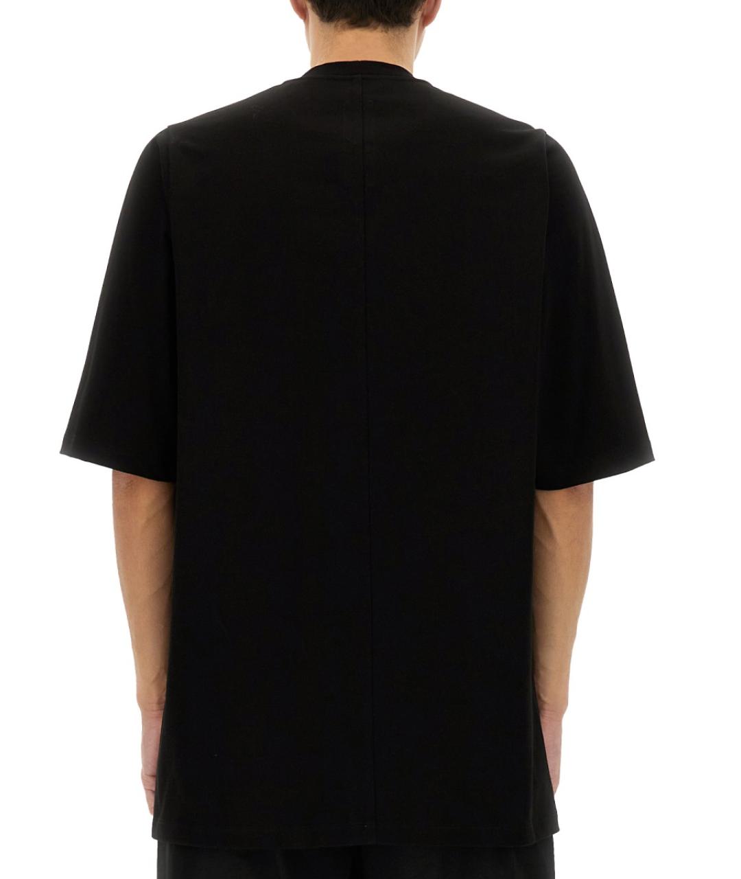 RICK OWENS Черная хлопковая футболка, фото 4