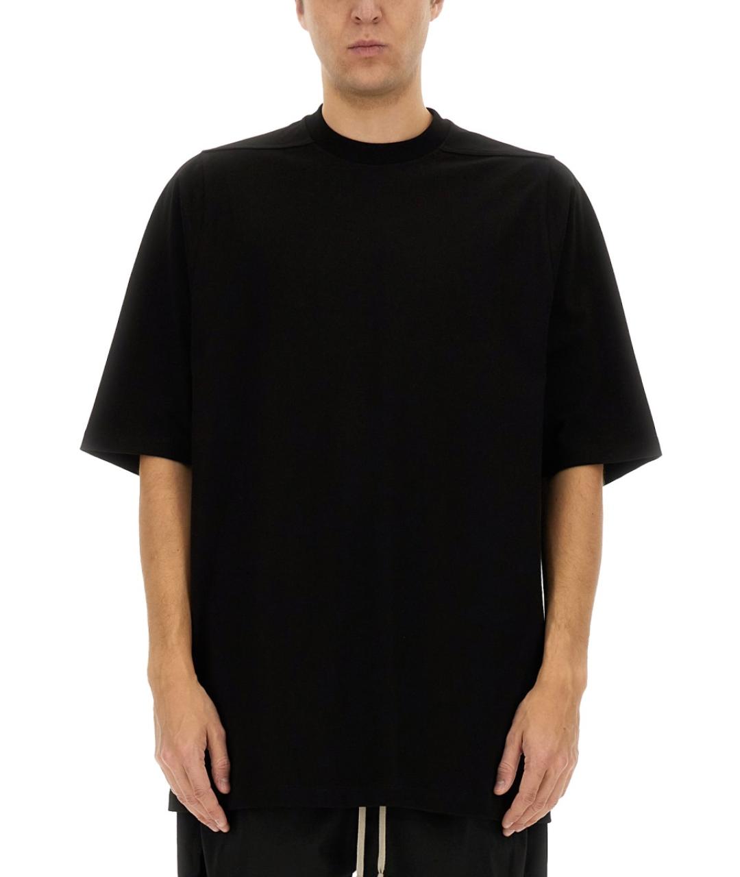 RICK OWENS Черная хлопковая футболка, фото 2
