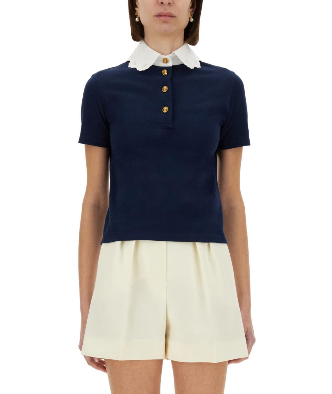 VALENTINO Синяя хлопковая блузы, фото 2