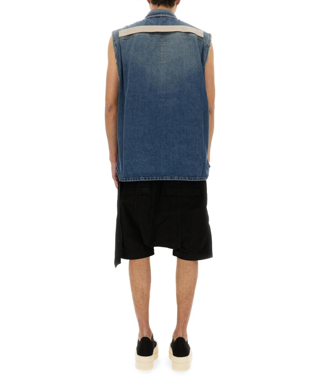 RICK OWENS DRKSHDW Синяя хлопковая кэжуал рубашка, фото 4