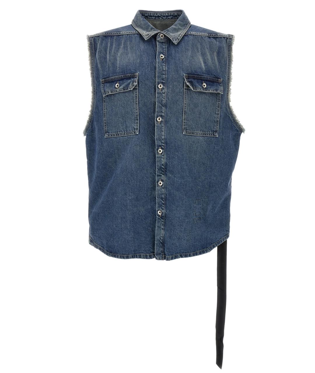 RICK OWENS DRKSHDW Синяя хлопковая кэжуал рубашка, фото 1