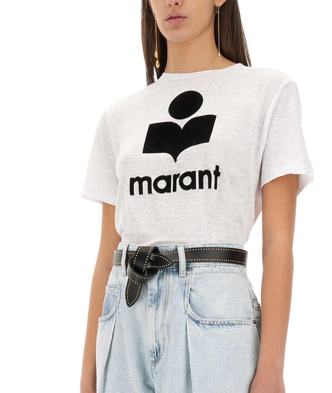 ISABEL MARANT ETOILE Белая льняная футболка, фото 5
