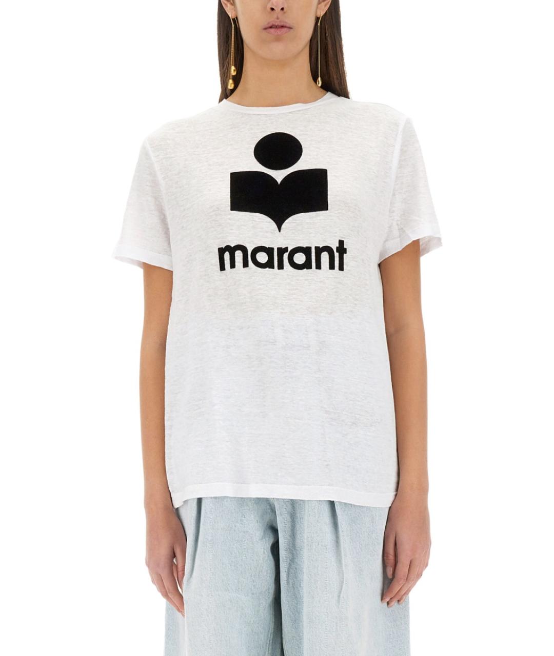 ISABEL MARANT ETOILE Белая льняная футболка, фото 2