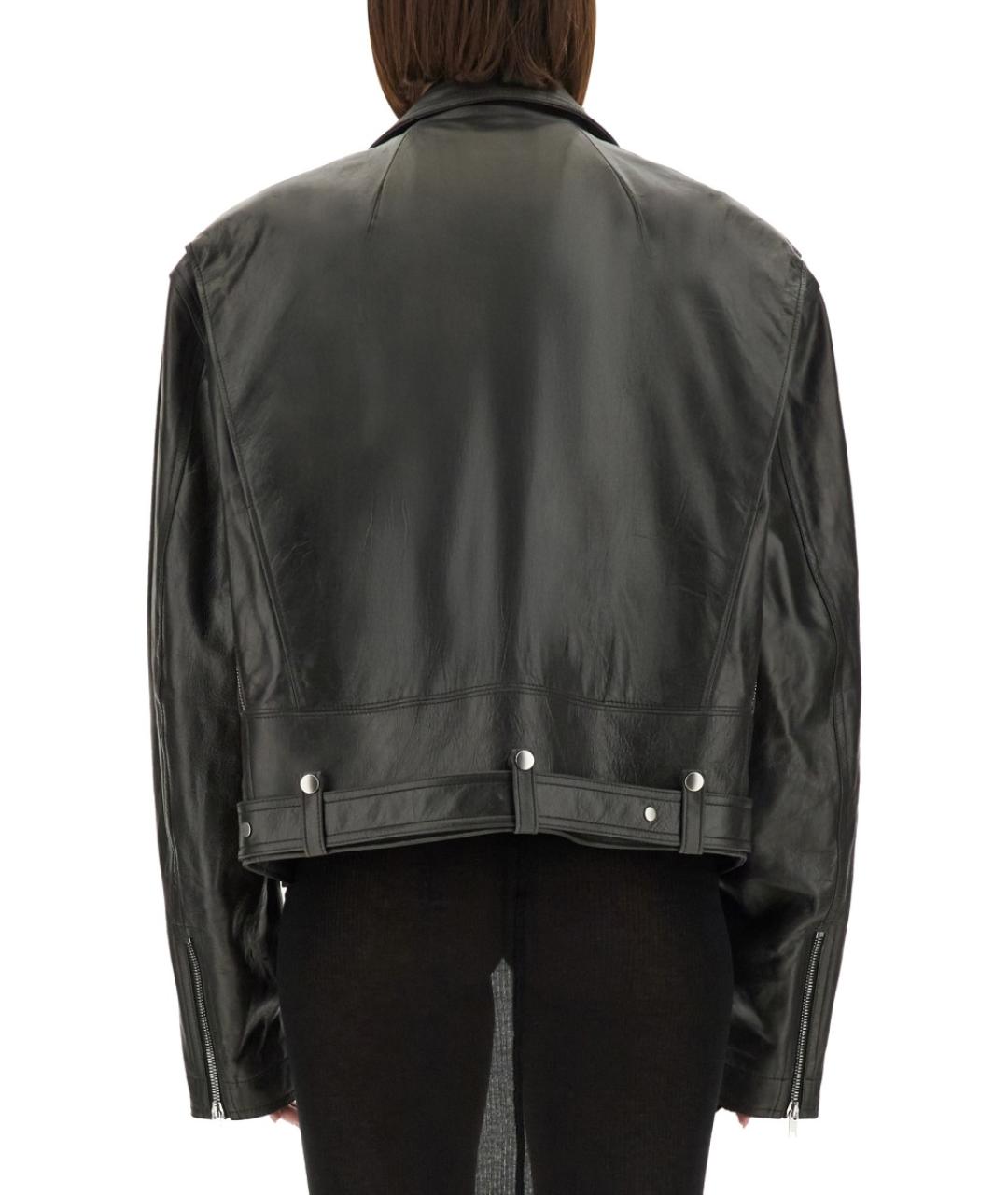 RICK OWENS Черная кожаная куртка, фото 4