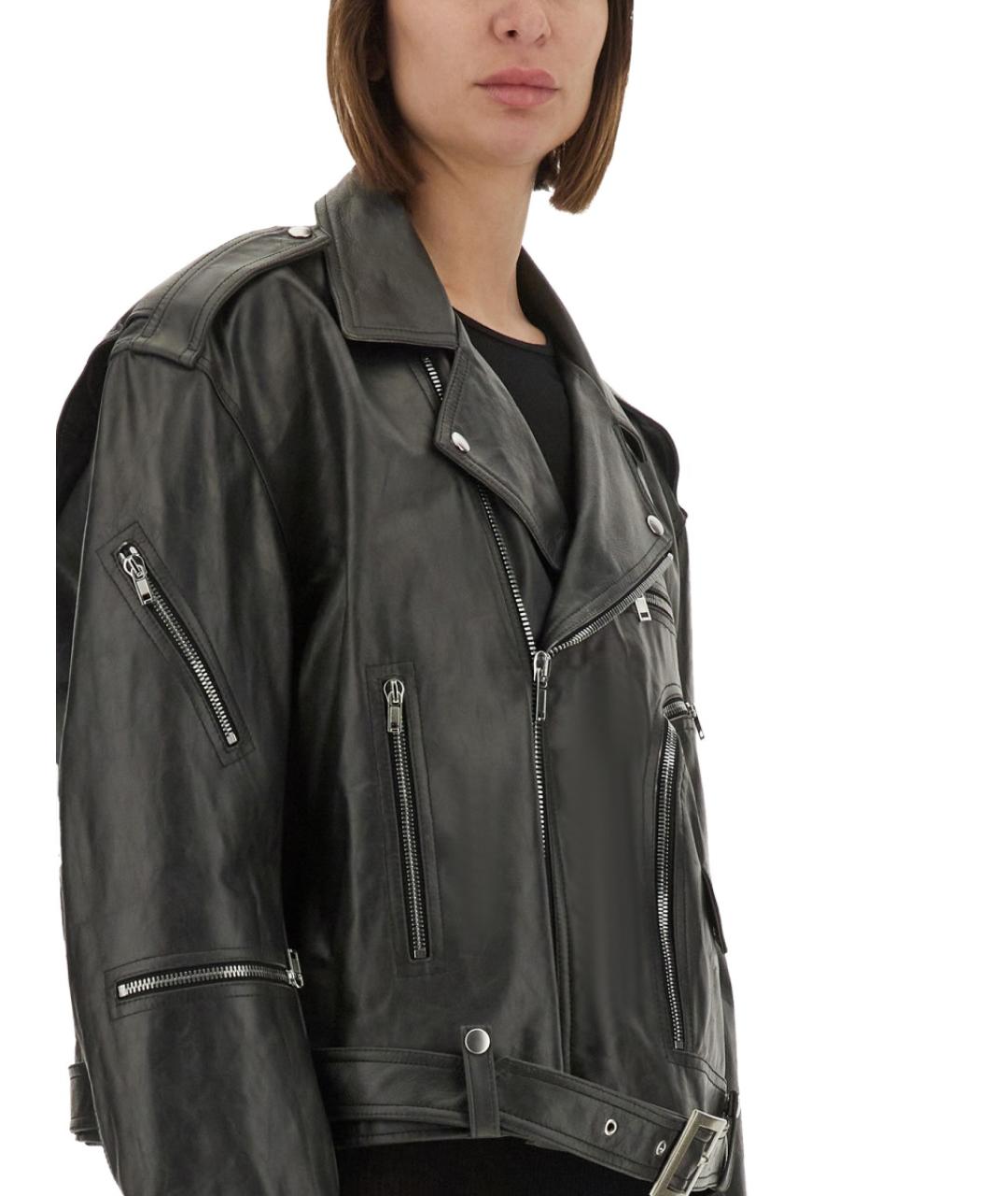 RICK OWENS Черная кожаная куртка, фото 5