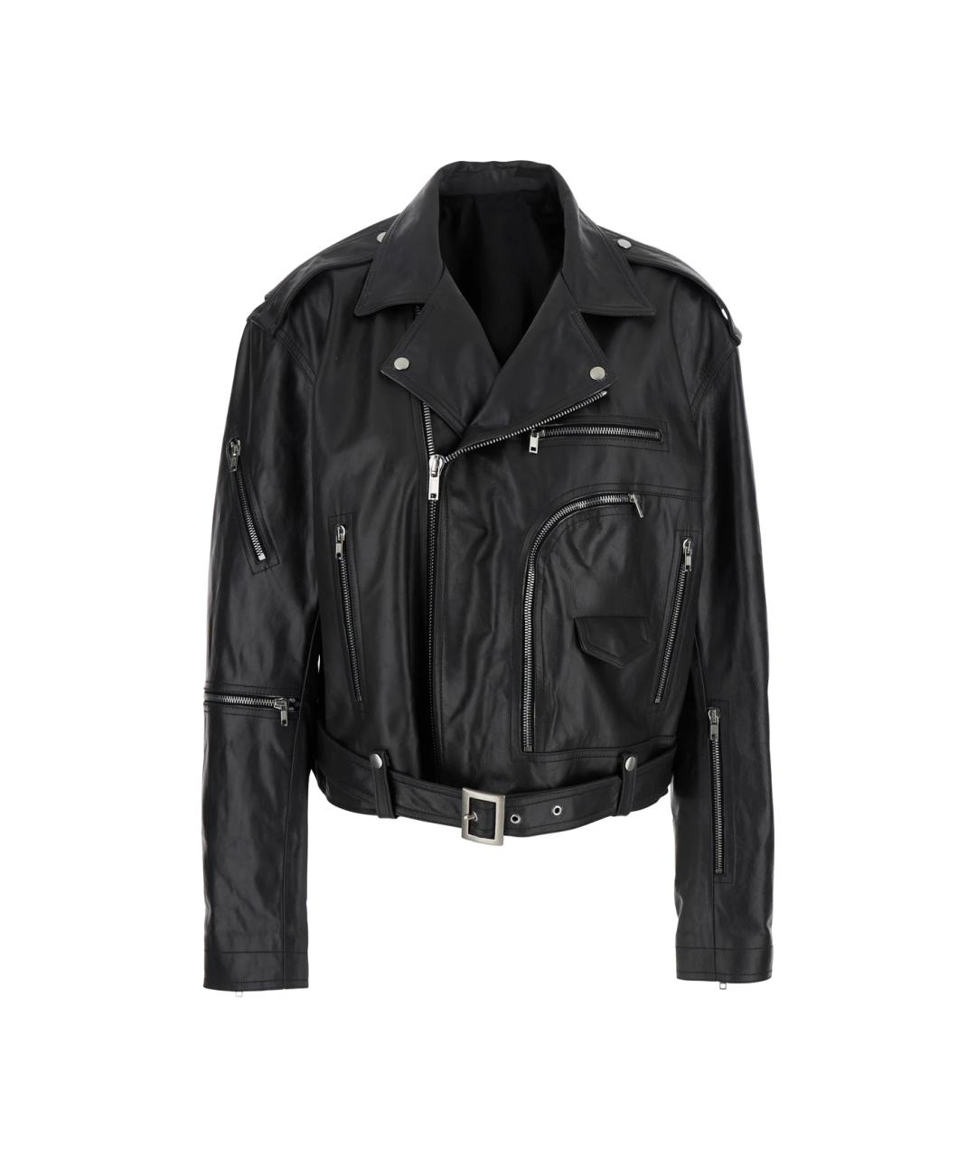 RICK OWENS Черная кожаная куртка, фото 1