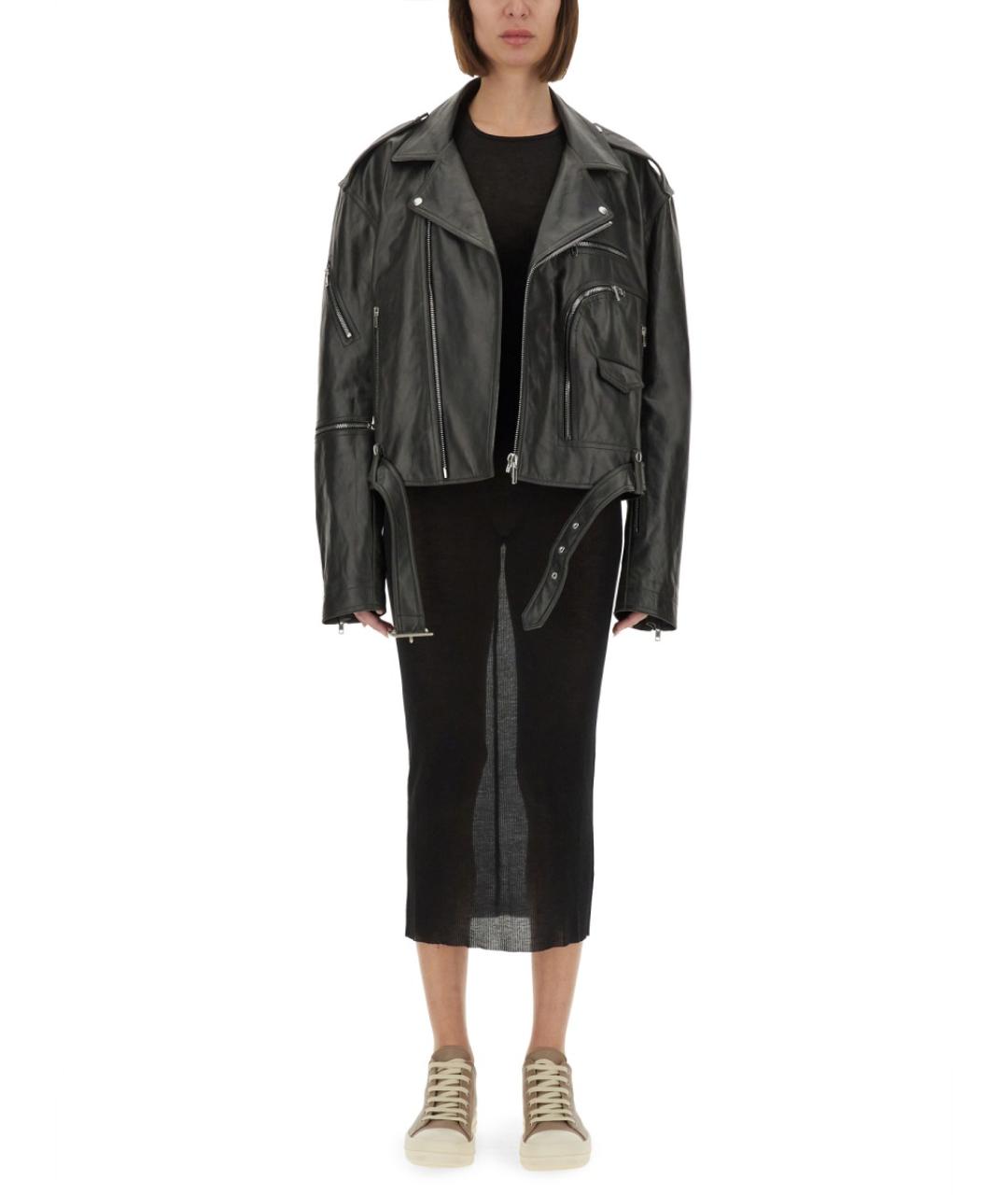 RICK OWENS Черная кожаная куртка, фото 3