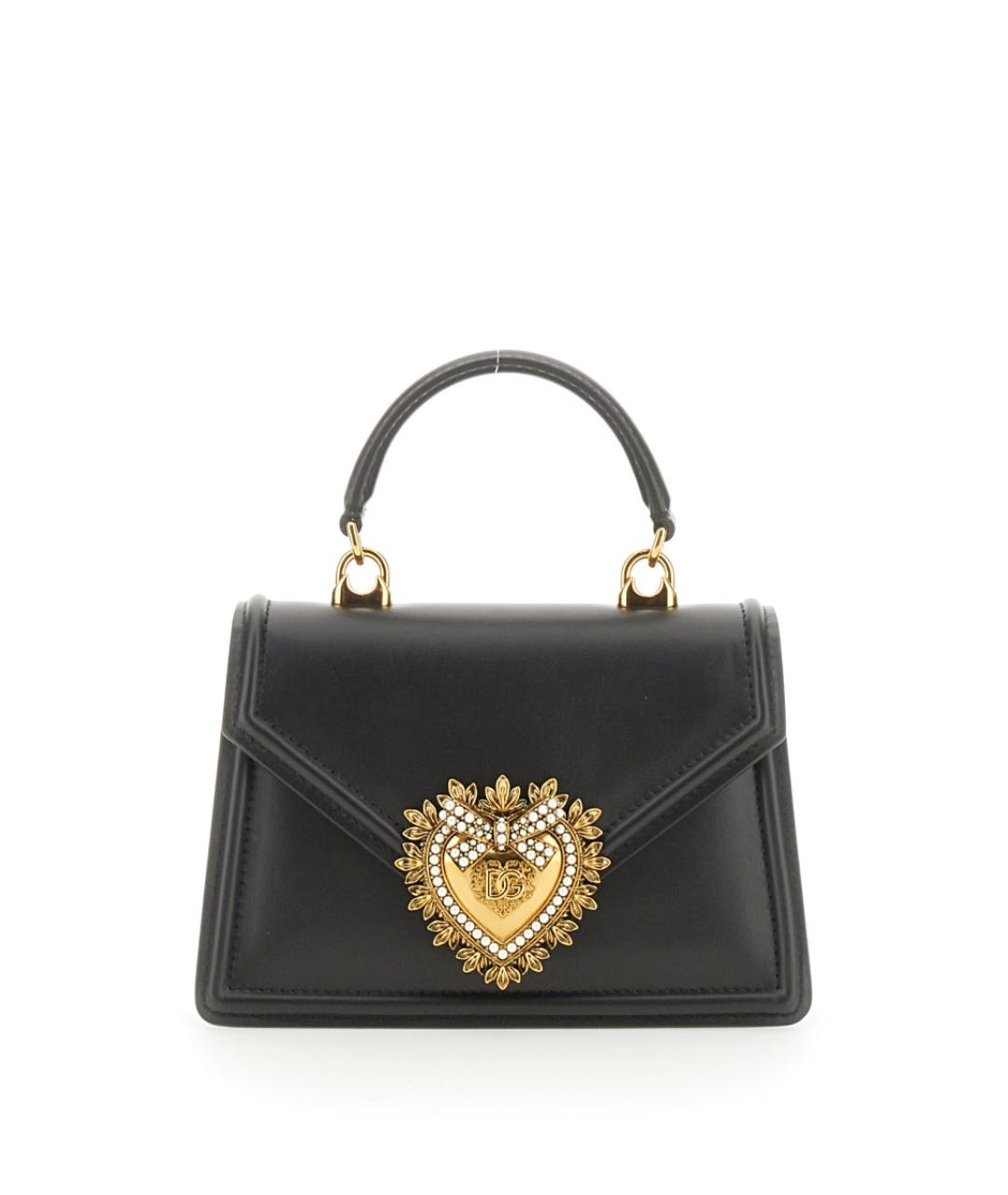 DOLCE&GABBANA Черная кожаная сумка через плечо, фото 2