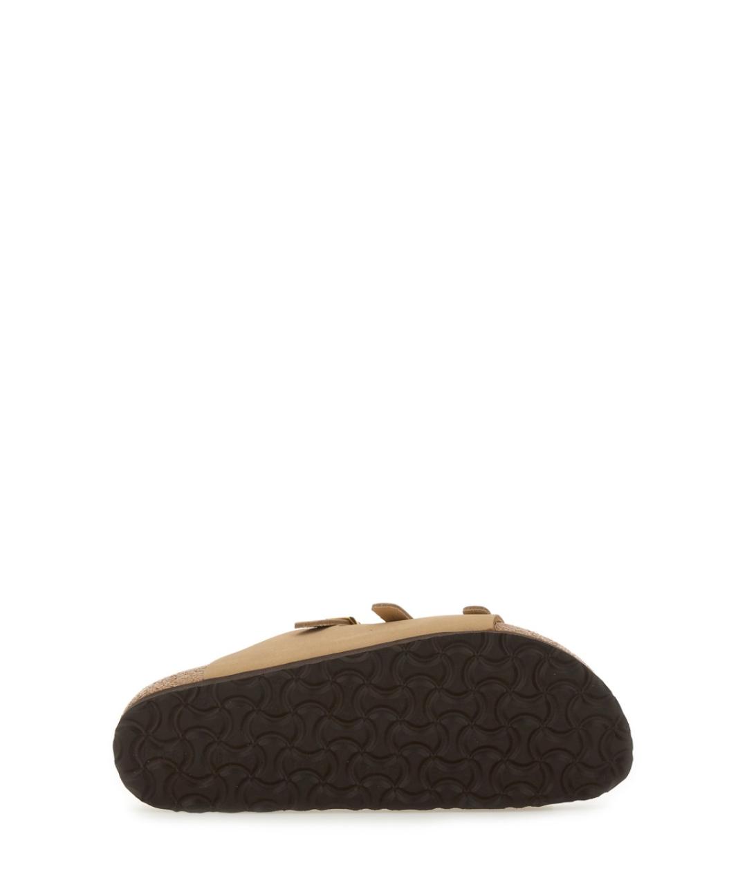 BIRKENSTOCK Бежевые кожаные шлепанцы, фото 5
