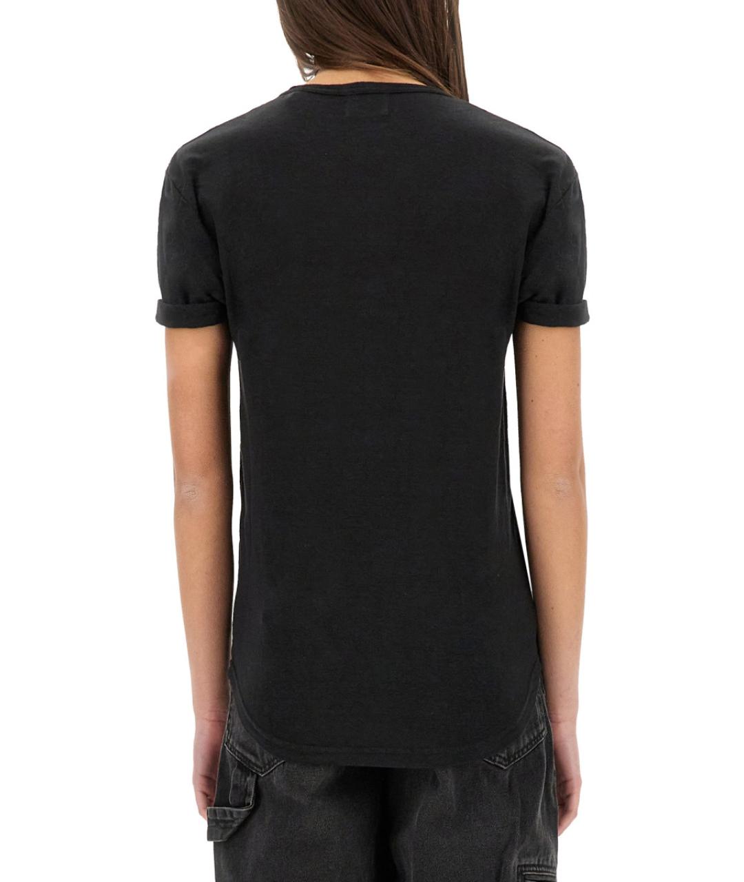 ISABEL MARANT ETOILE Черная льняная футболка, фото 4