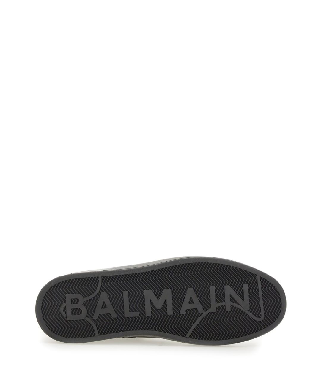 BALMAIN Черные кожаные низкие кроссовки / кеды, фото 5