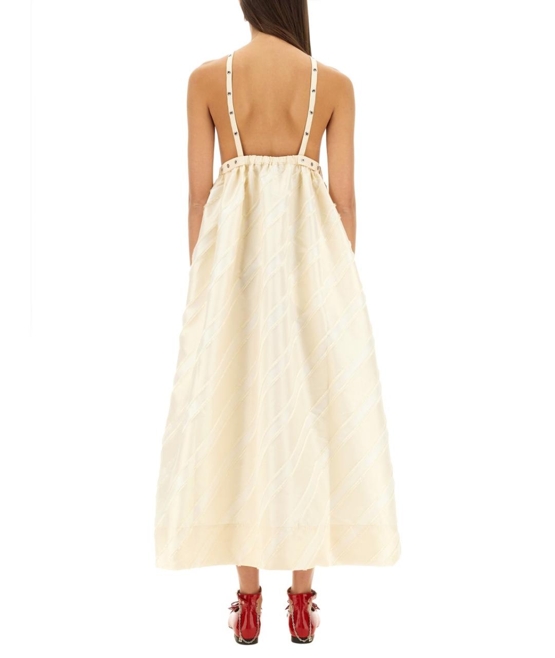 GANNI Бежевое полиэстеровое вечернее платье, фото 4