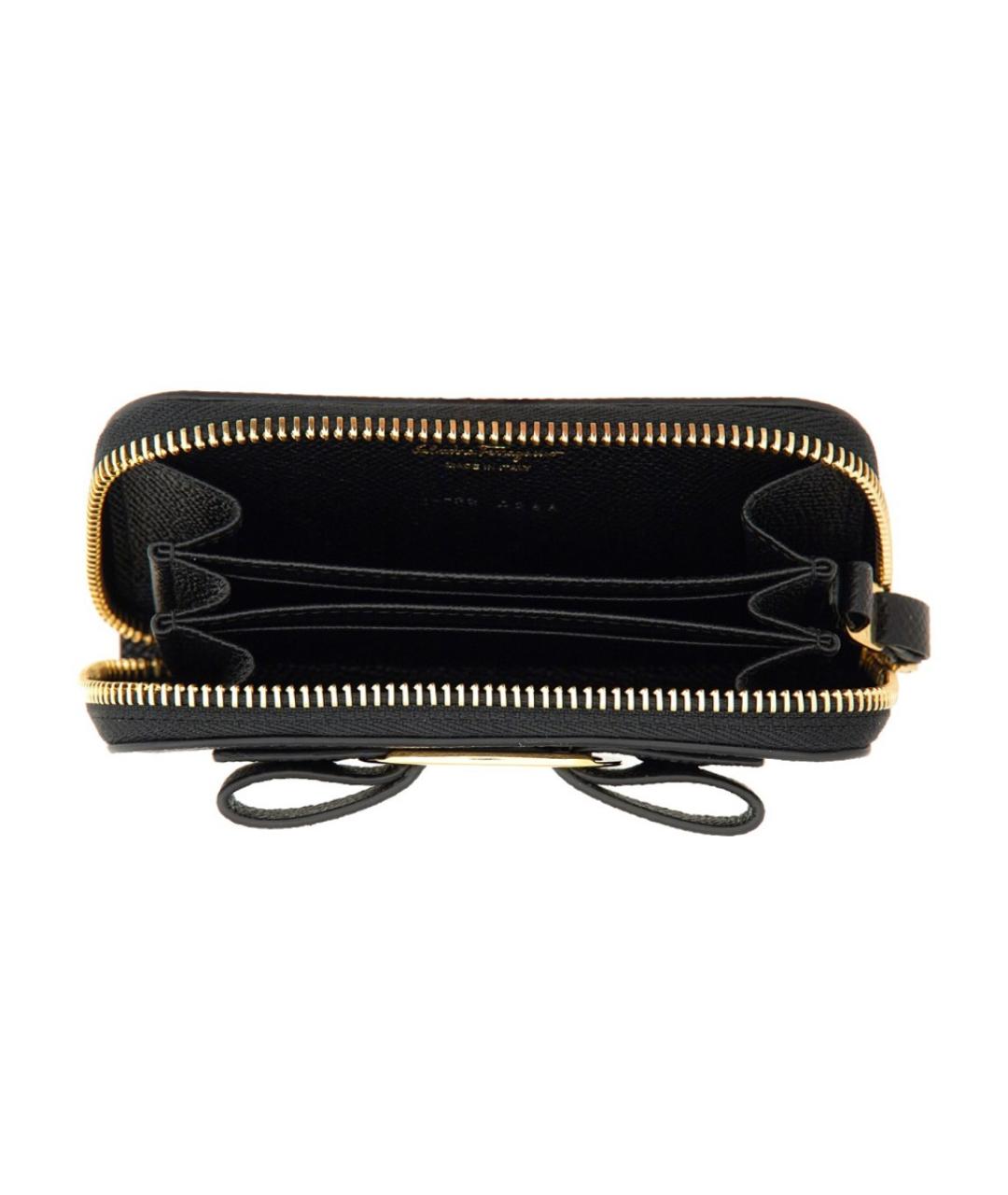 FERRAGAMO Черный кожаный кошелек, фото 3