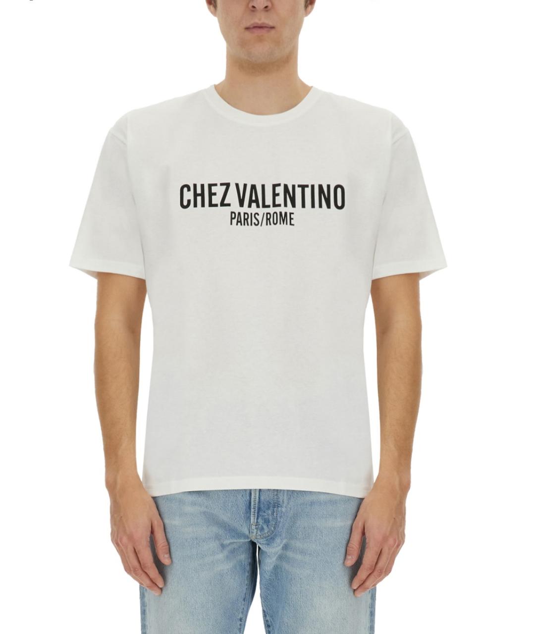 VALENTINO Белая хлопковая футболка, фото 2