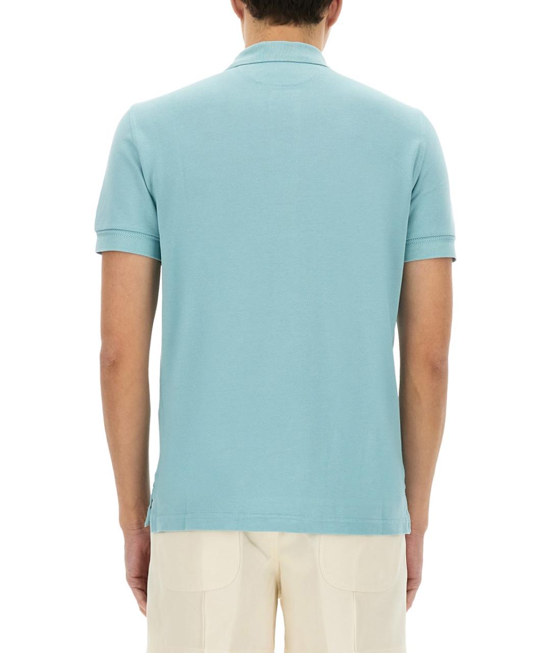 TOM FORD Голубое поло с коротким рукавом, фото 4