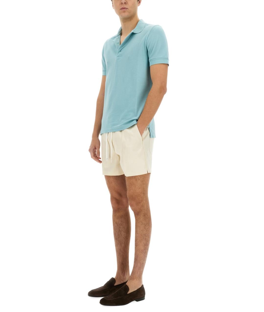 TOM FORD Голубое поло с коротким рукавом, фото 3