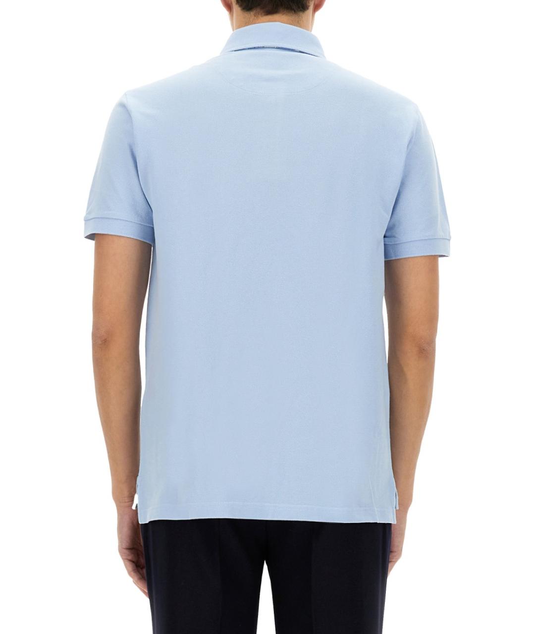 ETRO Голубое хлопковое поло с коротким рукавом, фото 4
