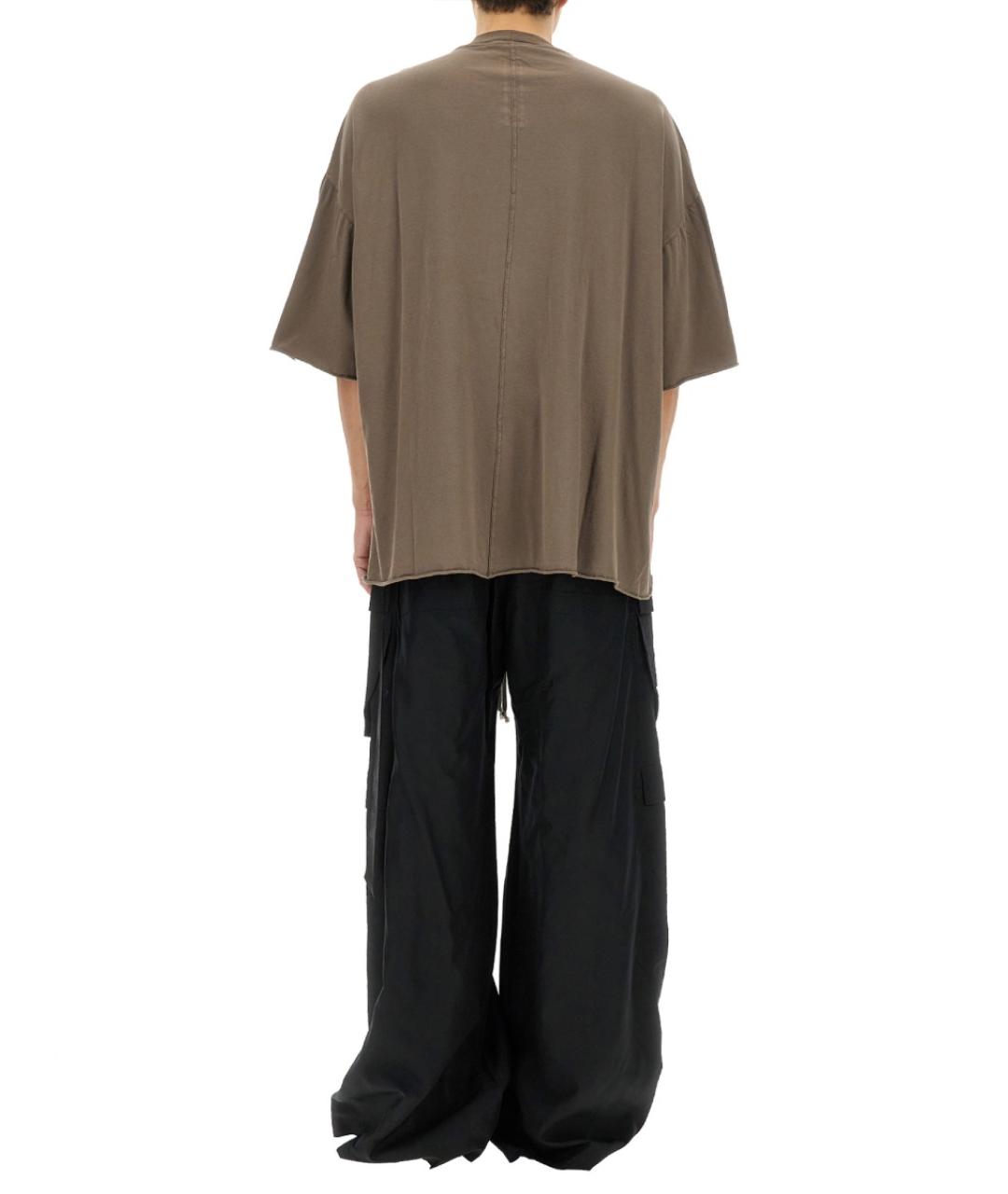 RICK OWENS DRKSHDW Бежевая хлопковая футболка, фото 4