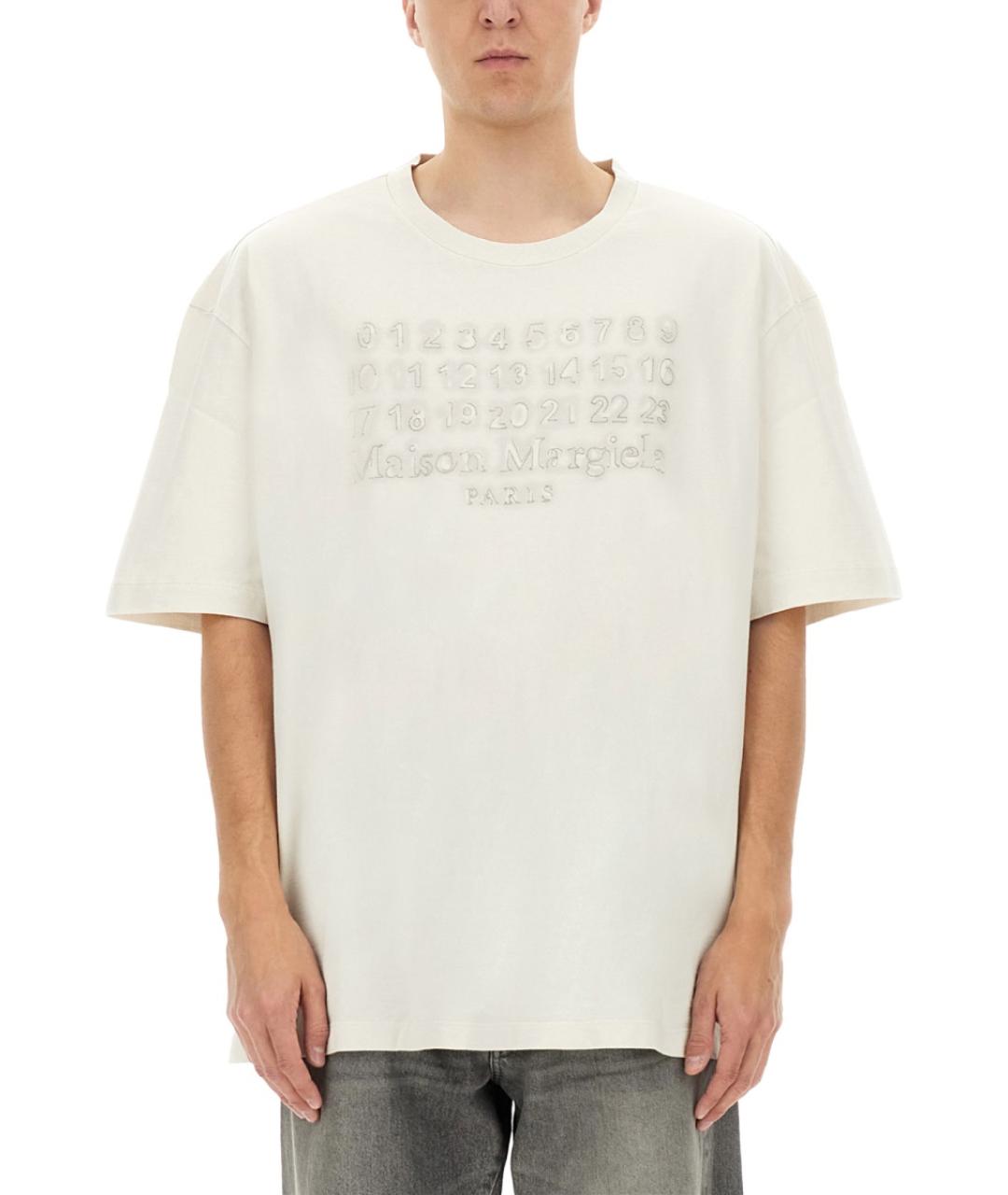 MAISON MARGIELA Белая хлопковая футболка, фото 2