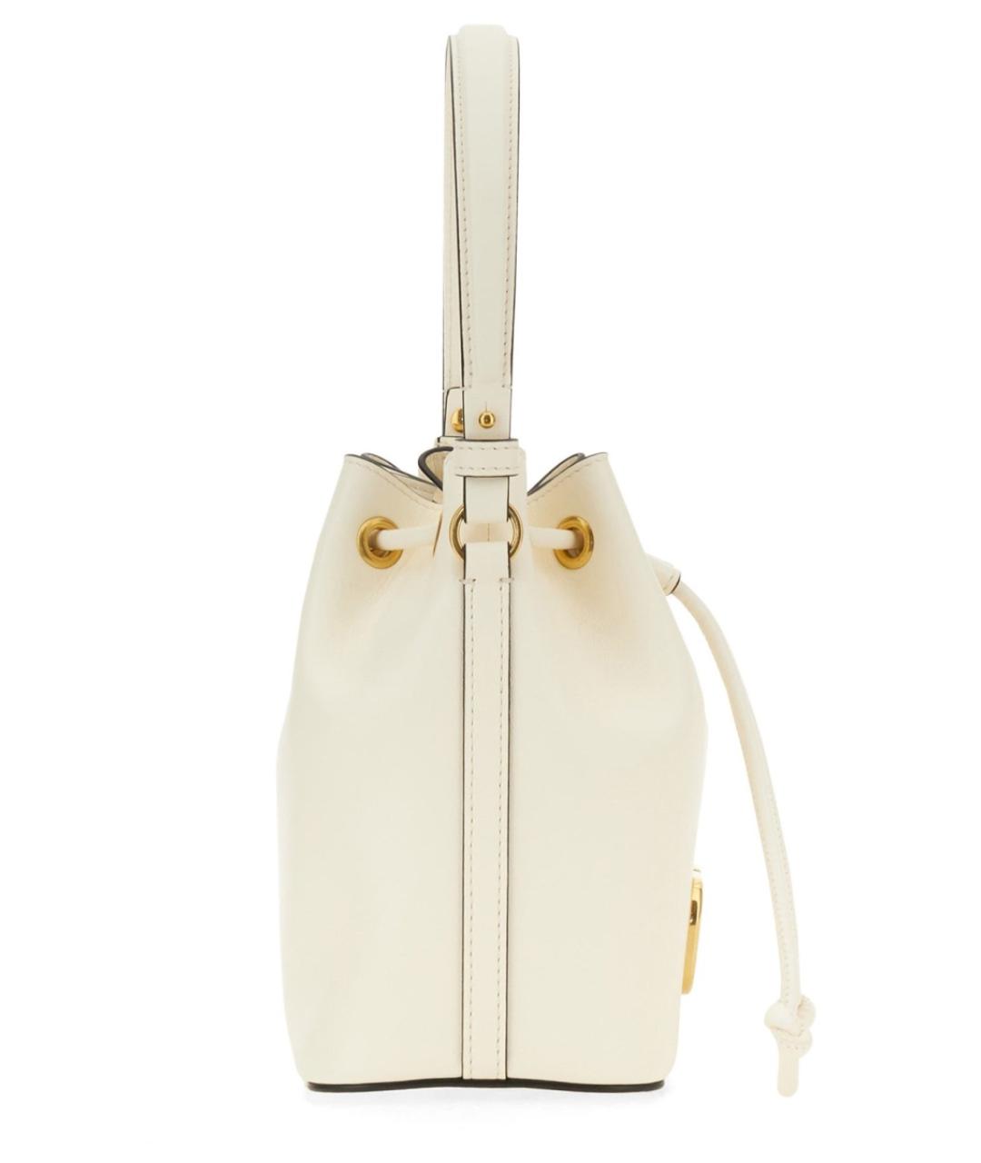 VALENTINO Белая кожаная сумка через плечо, фото 4