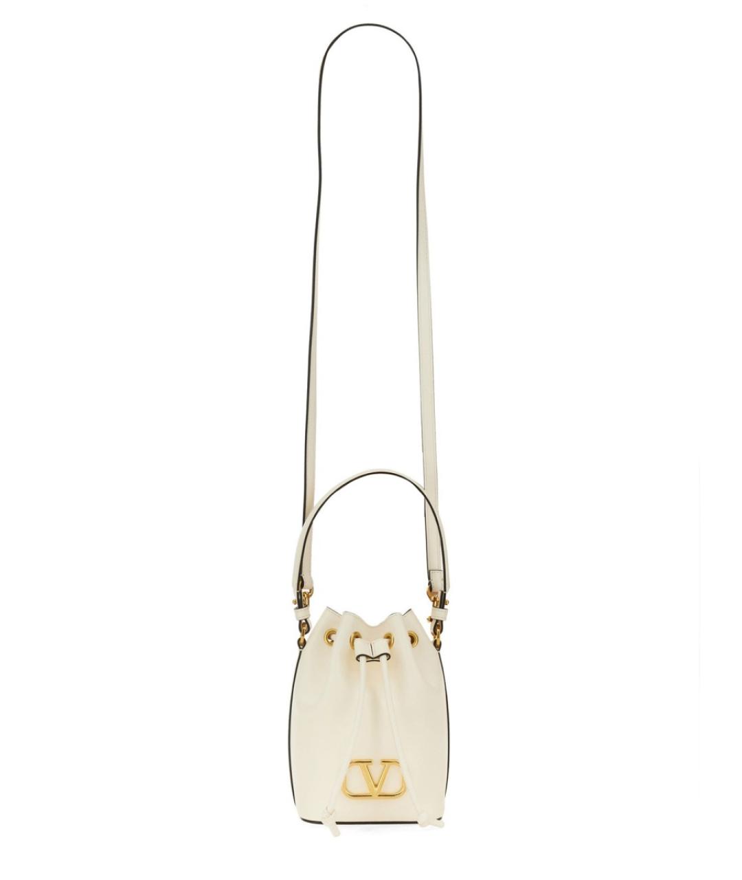 VALENTINO Белая кожаная сумка через плечо, фото 2