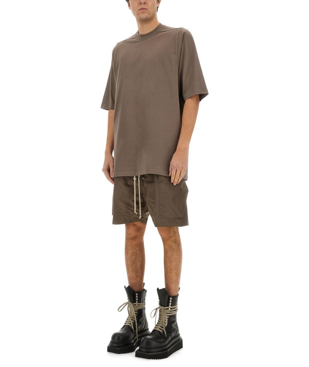 RICK OWENS Бежевая хлопковая футболка, фото 2