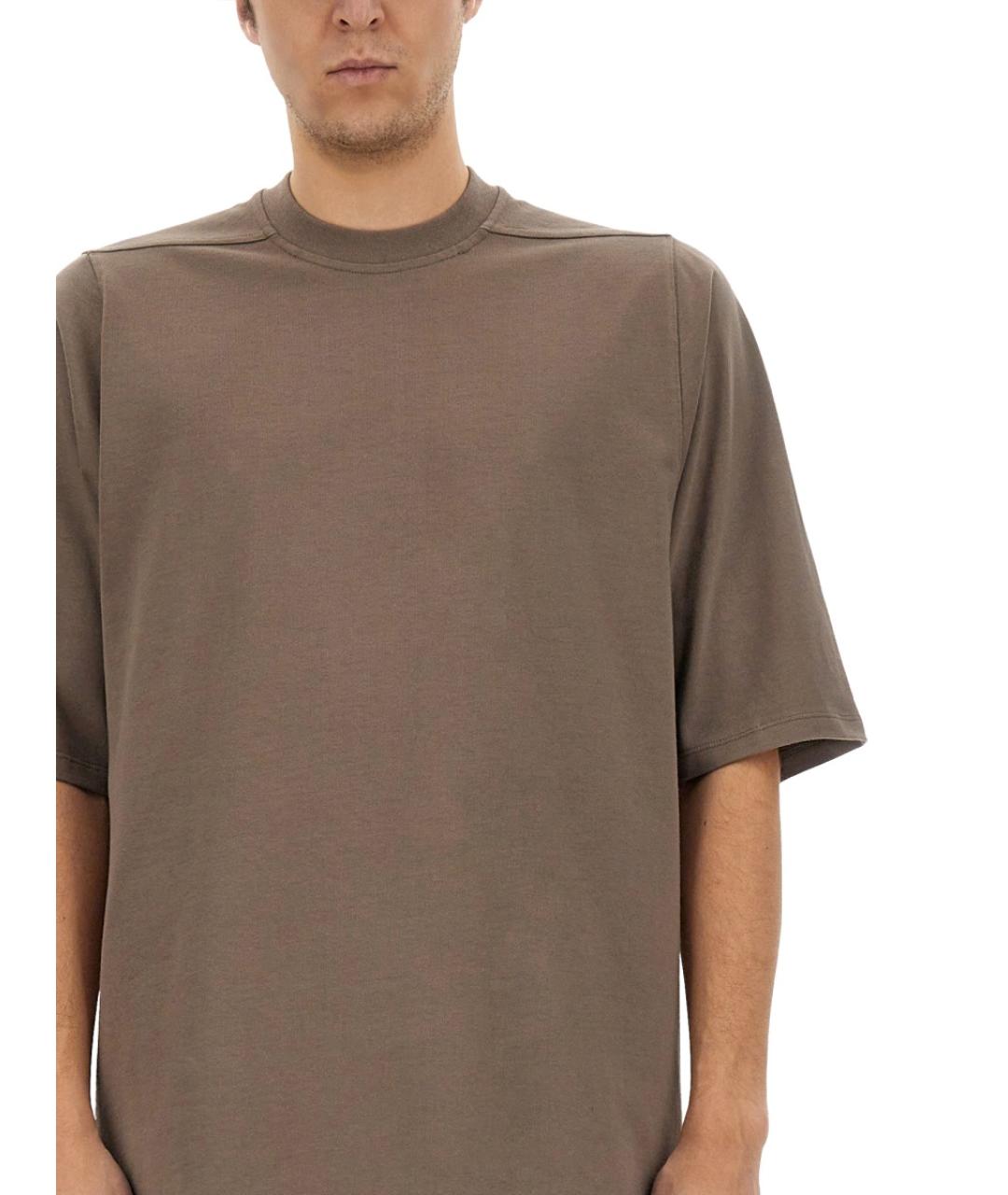 RICK OWENS Бежевая хлопковая футболка, фото 4