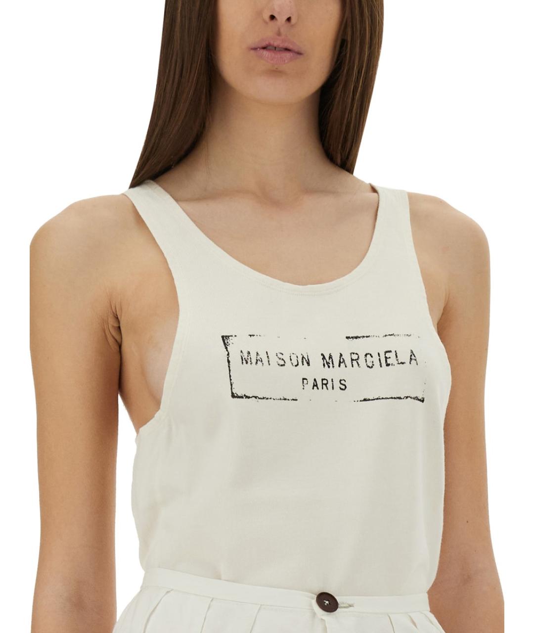 MAISON MARGIELA Бежевая вискозная майка, фото 5