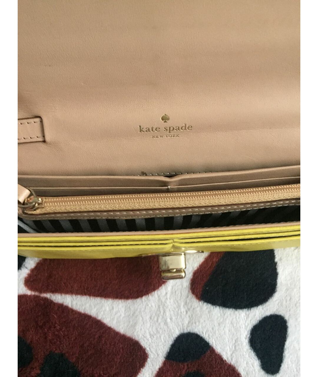 KATE SPADE Желтый кожаный кошелек, фото 5