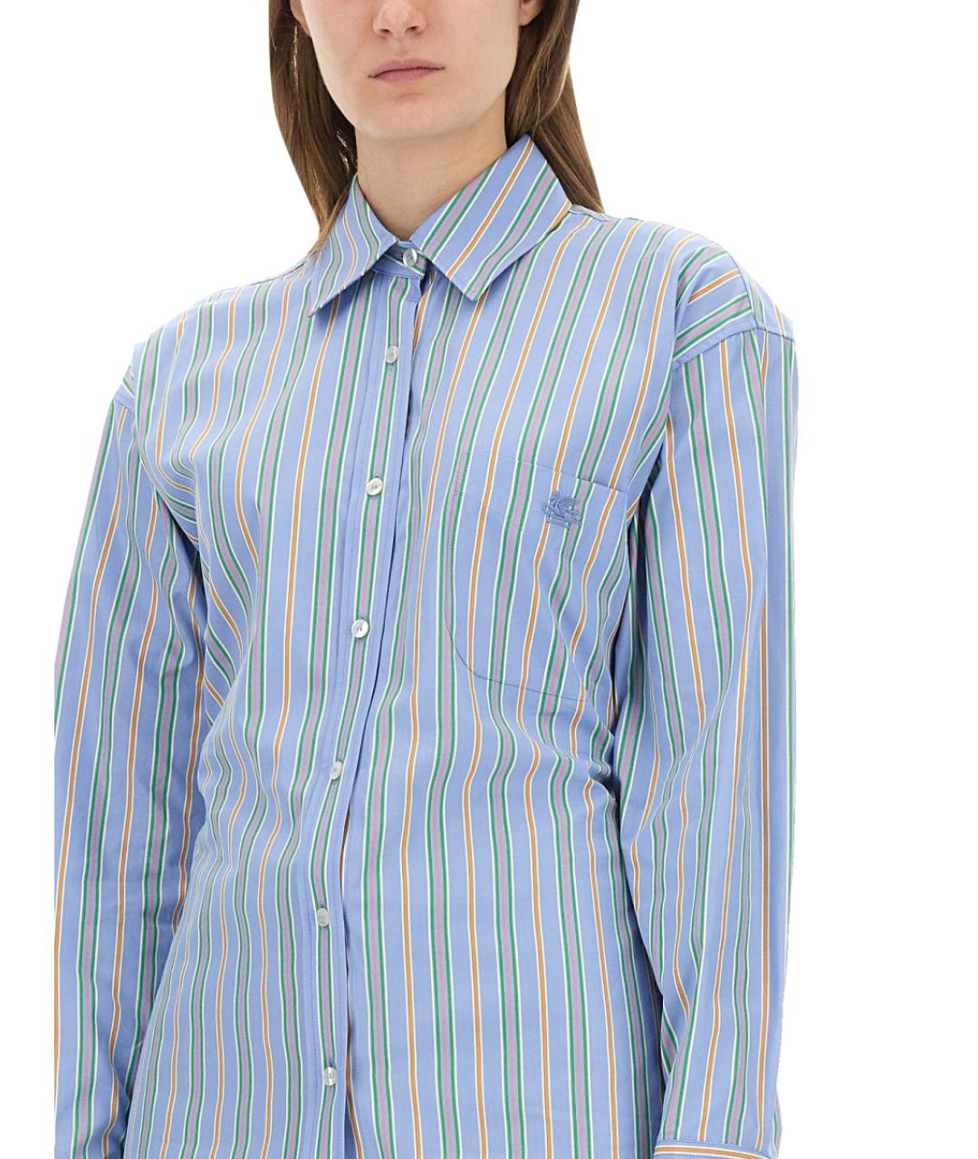 ETRO Синяя хлопковая рубашка, фото 5