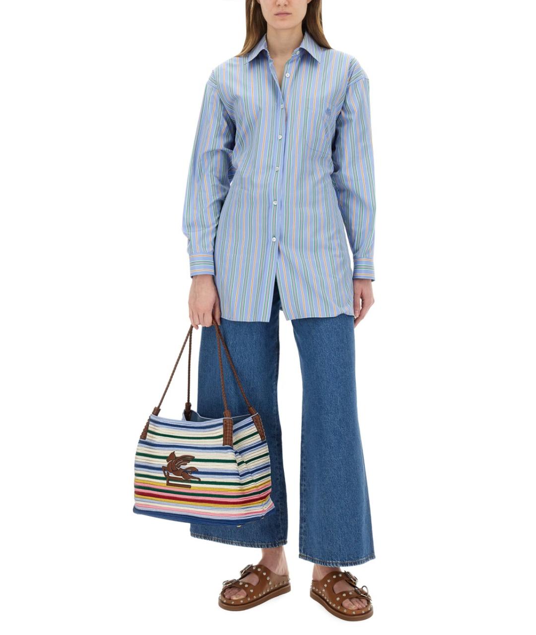 ETRO Синяя хлопковая рубашка, фото 3