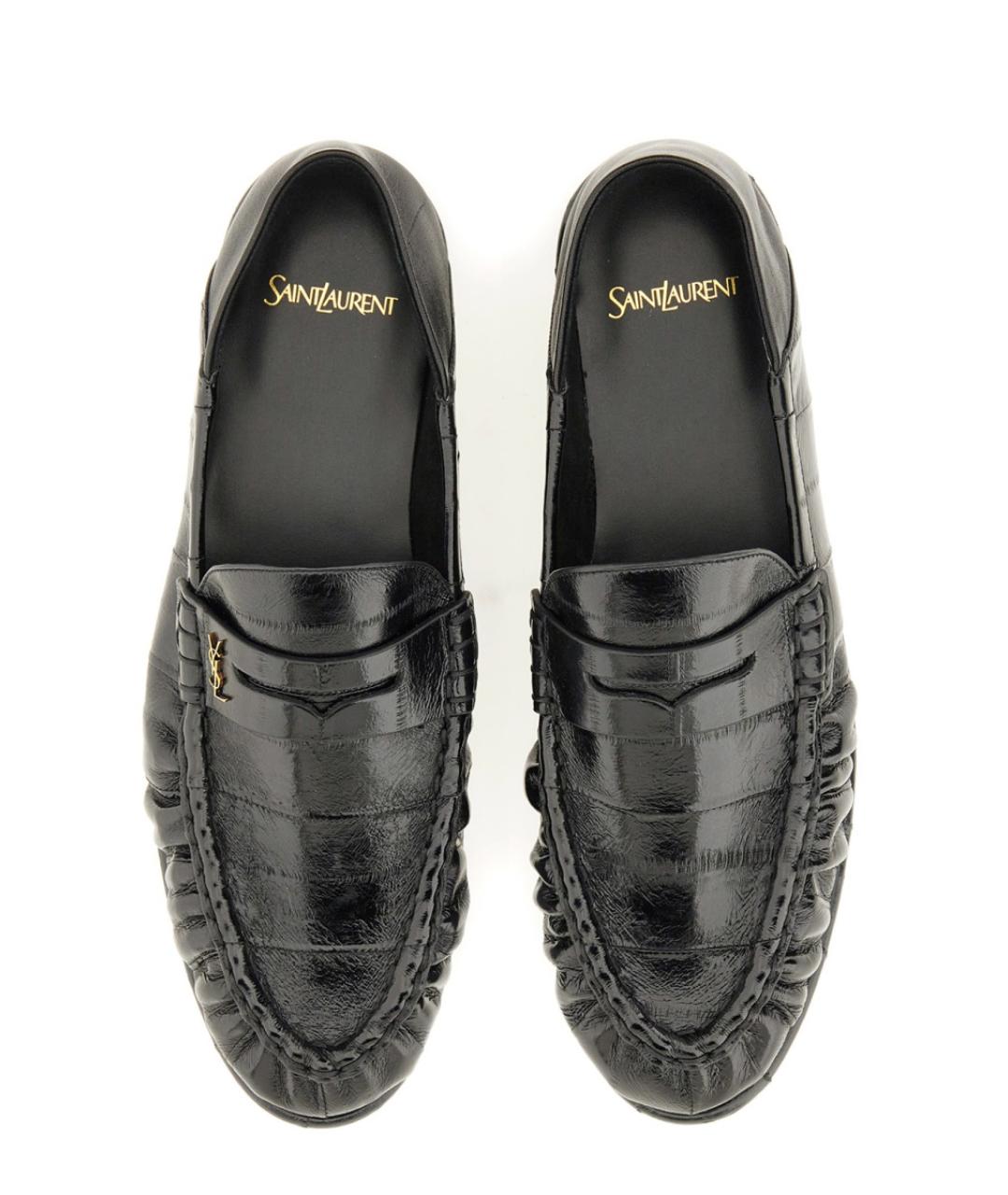 SAINT LAURENT Черные кожаные лоферы, фото 5