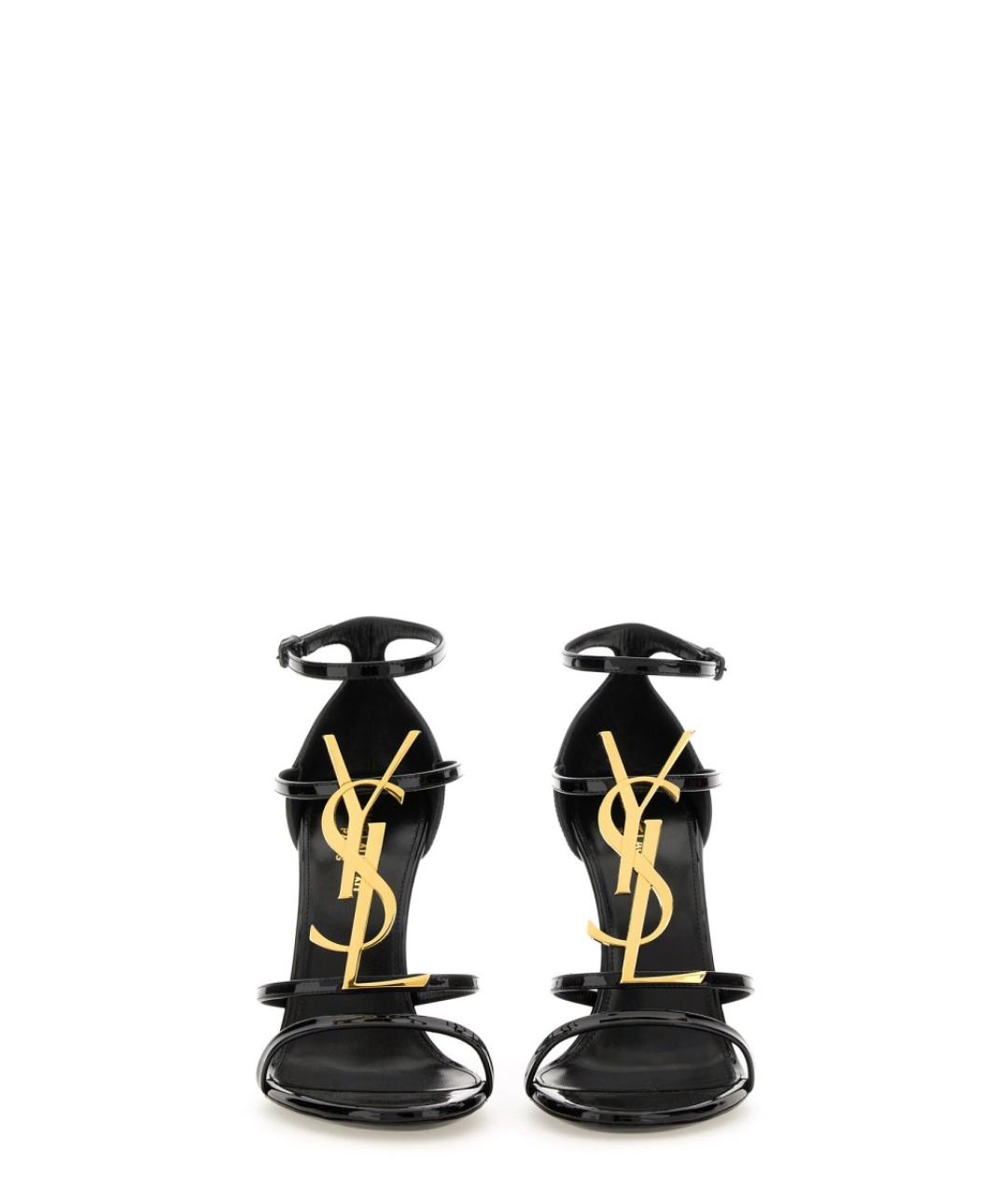 SAINT LAURENT Черная кожаная юбка миди, фото 3