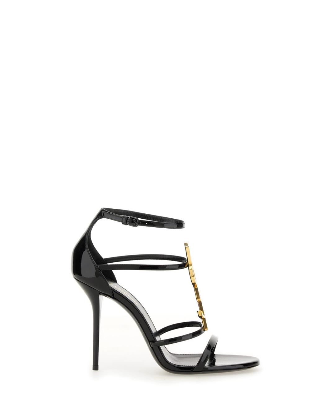 SAINT LAURENT Черная кожаная юбка миди, фото 5