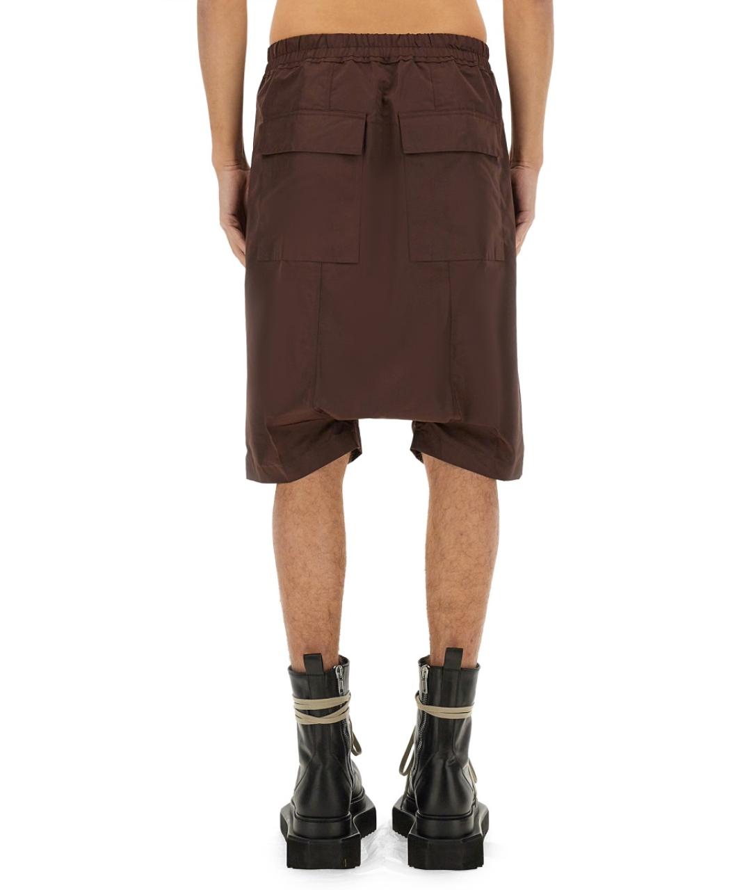 RICK OWENS Коричневые полиэстеровые шорты, фото 4