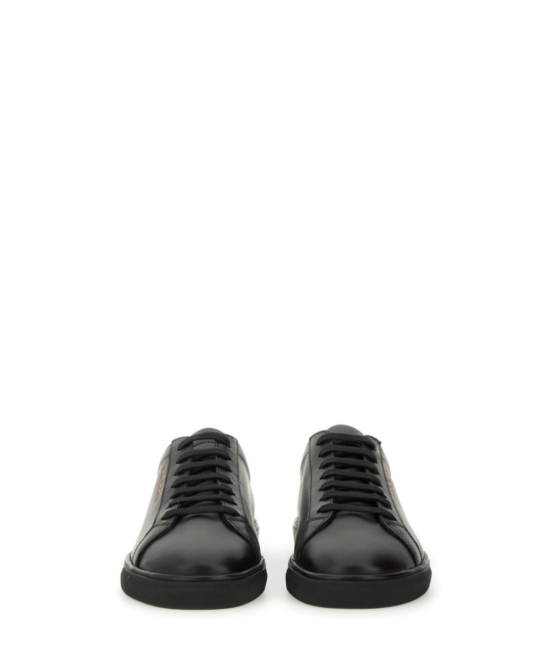 SAINT LAURENT Черные кожаные низкие кроссовки / кеды, фото 4