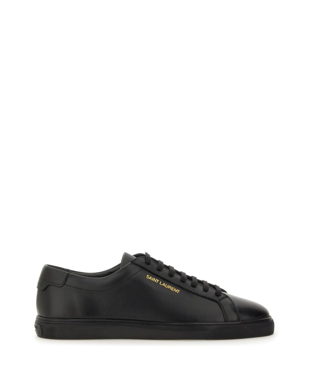 SAINT LAURENT Черные кожаные низкие кроссовки / кеды, фото 1