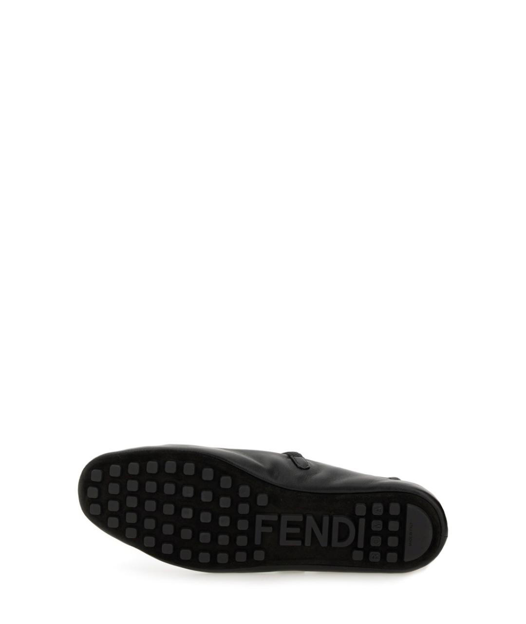 FENDI Черные кожаные балетки, фото 5