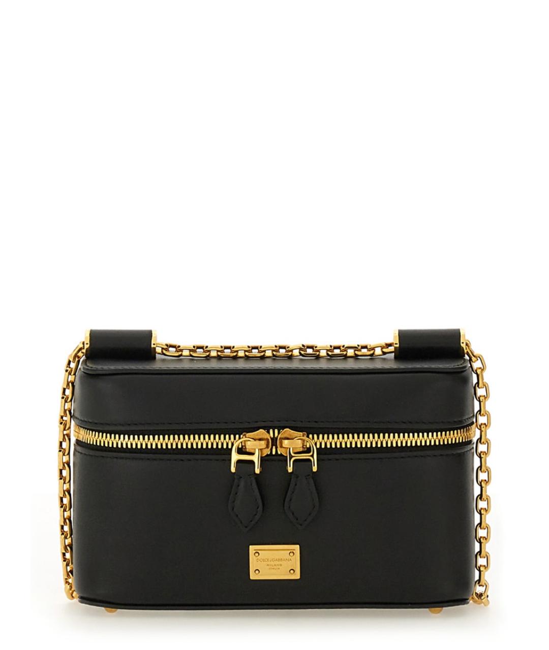 DOLCE&GABBANA Черная кожаная сумка через плечо, фото 1