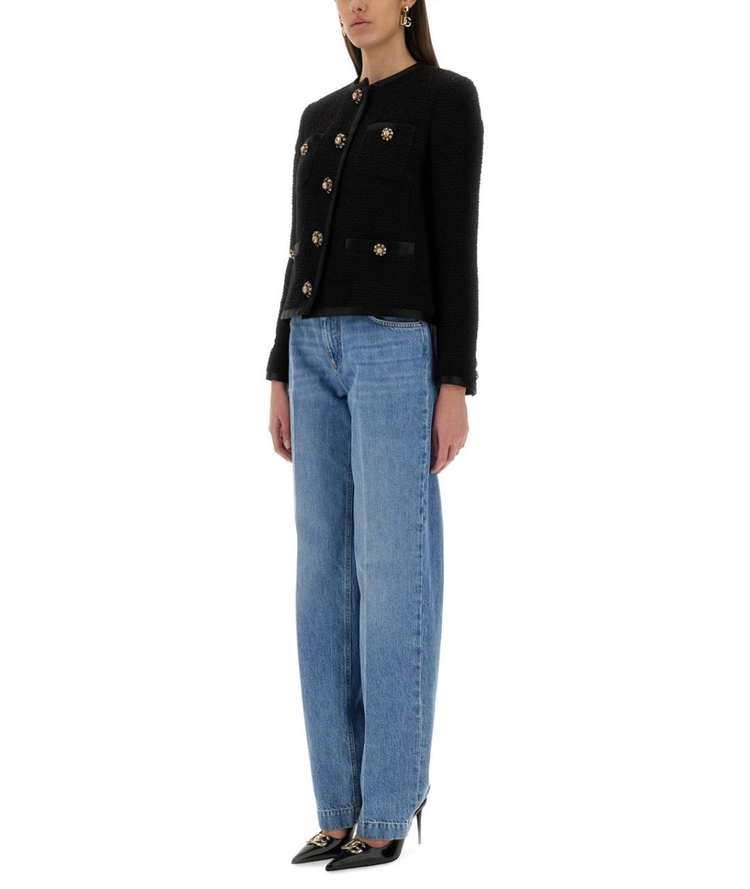 DOLCE&GABBANA Синие хлопковые прямые брюки, фото 3