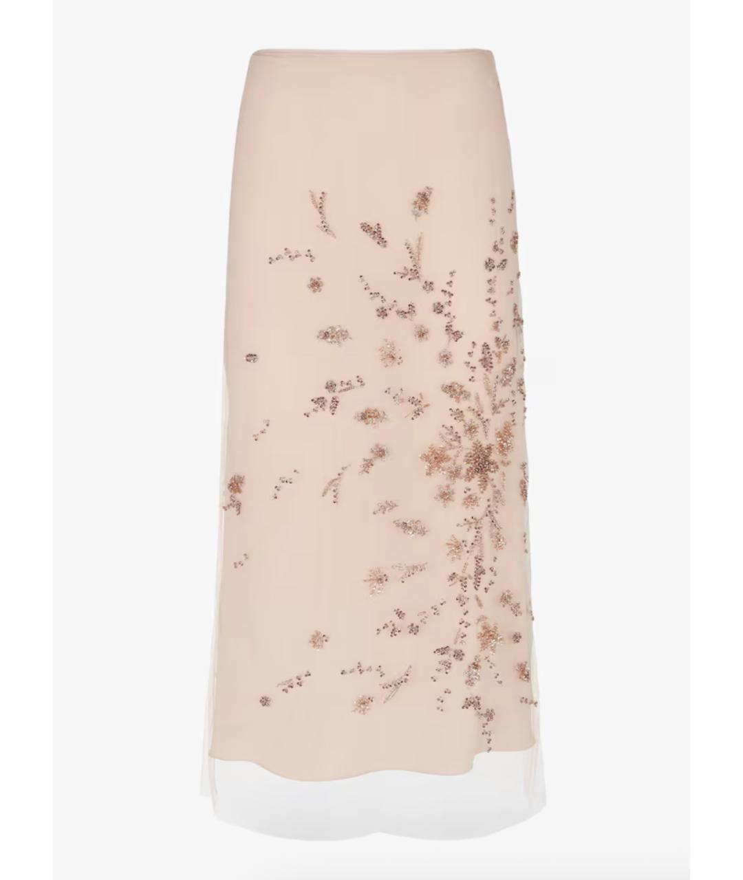 FENDI Розовая полиамидовая юбка миди, фото 6