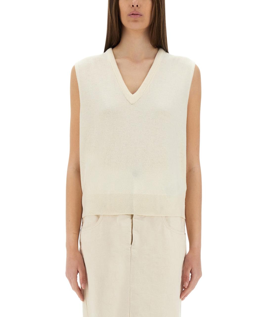 MAISON MARGIELA Бежевая шерстяная жилетка, фото 5