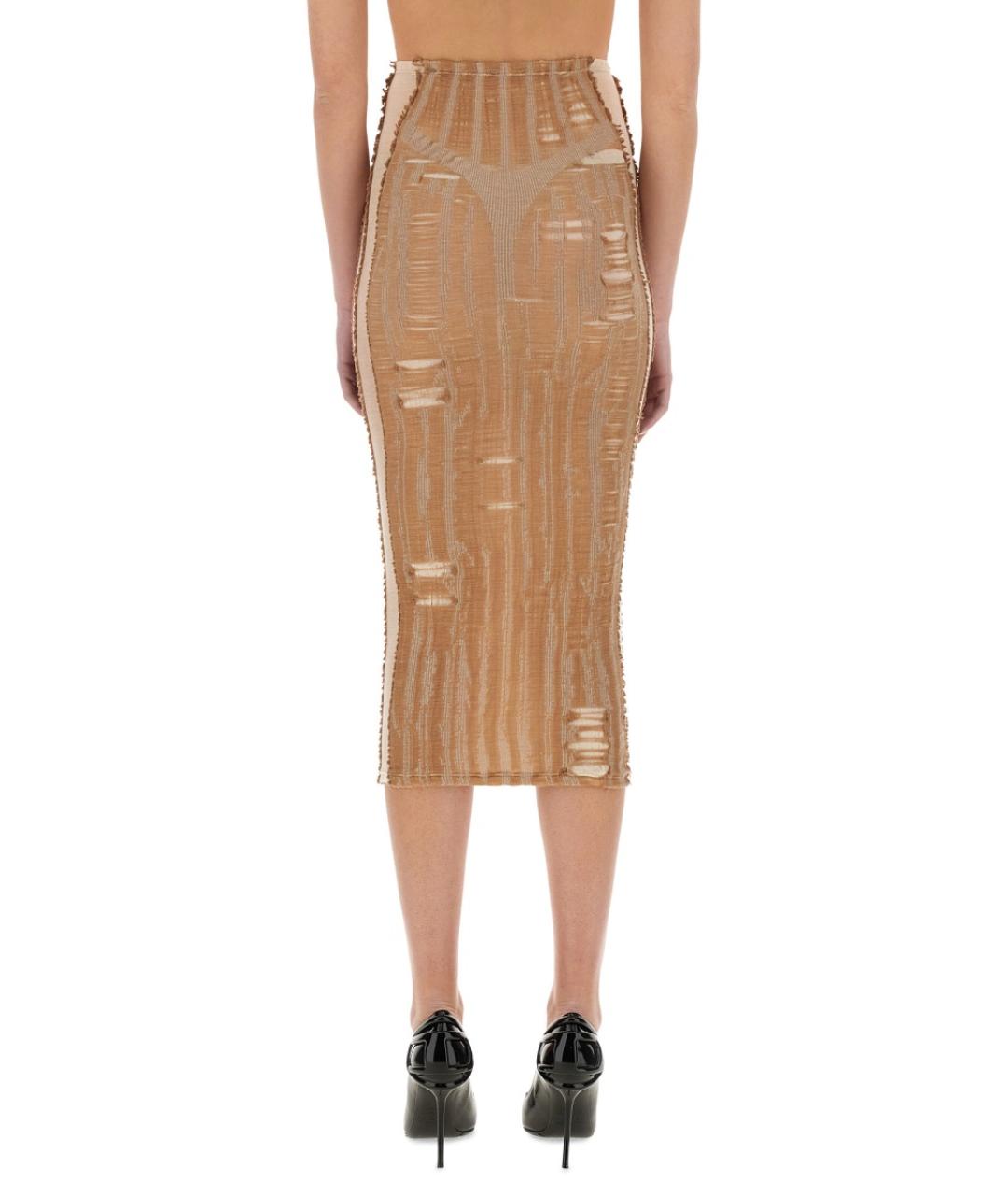 DIESEL Бежевая хлопковая юбка миди, фото 4