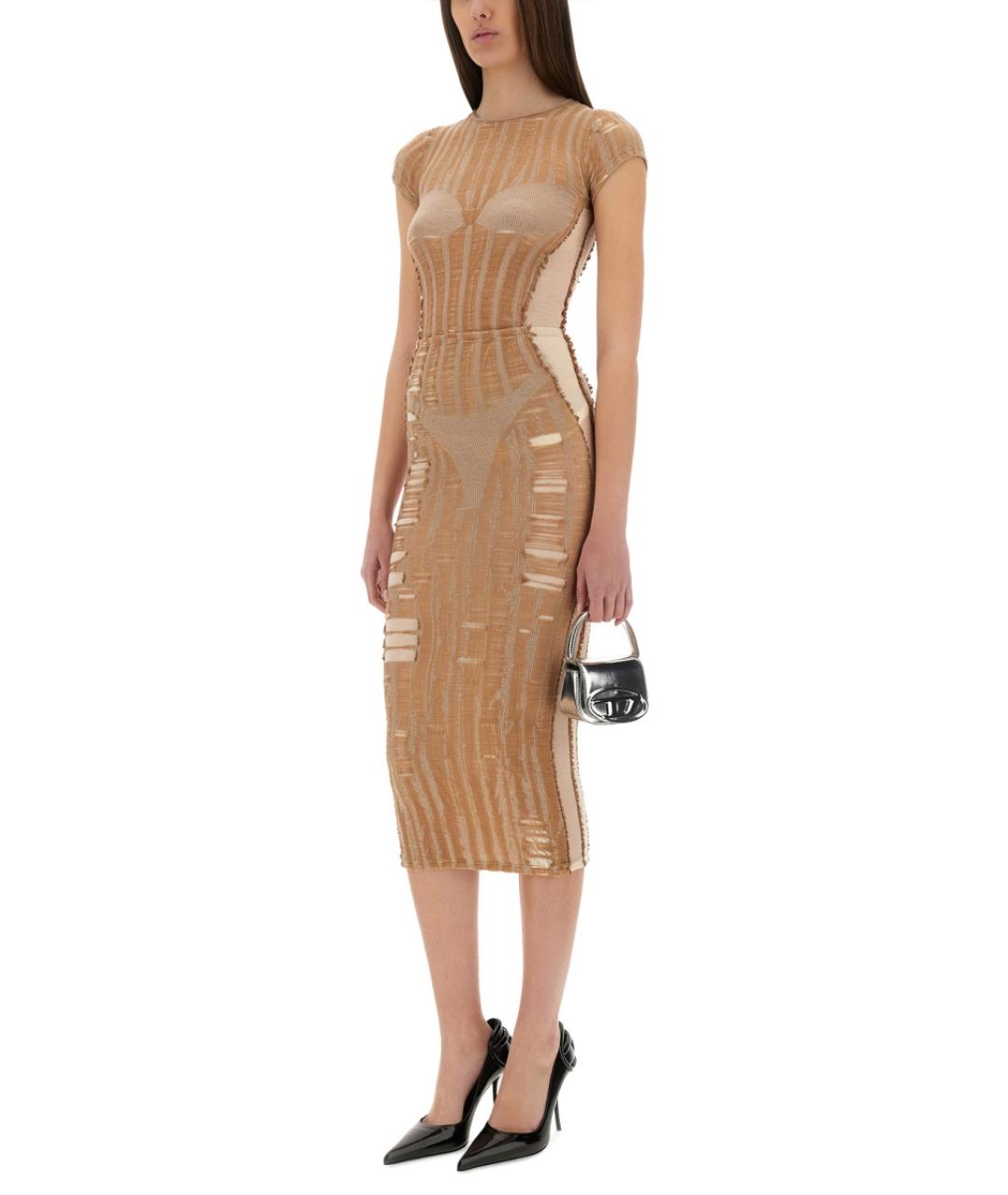 DIESEL Бежевая хлопковая юбка миди, фото 3