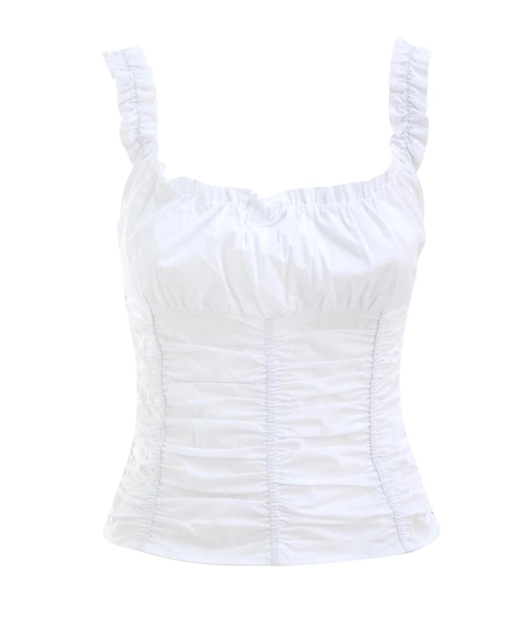 STAUD Белая хлопковая майка, фото 1