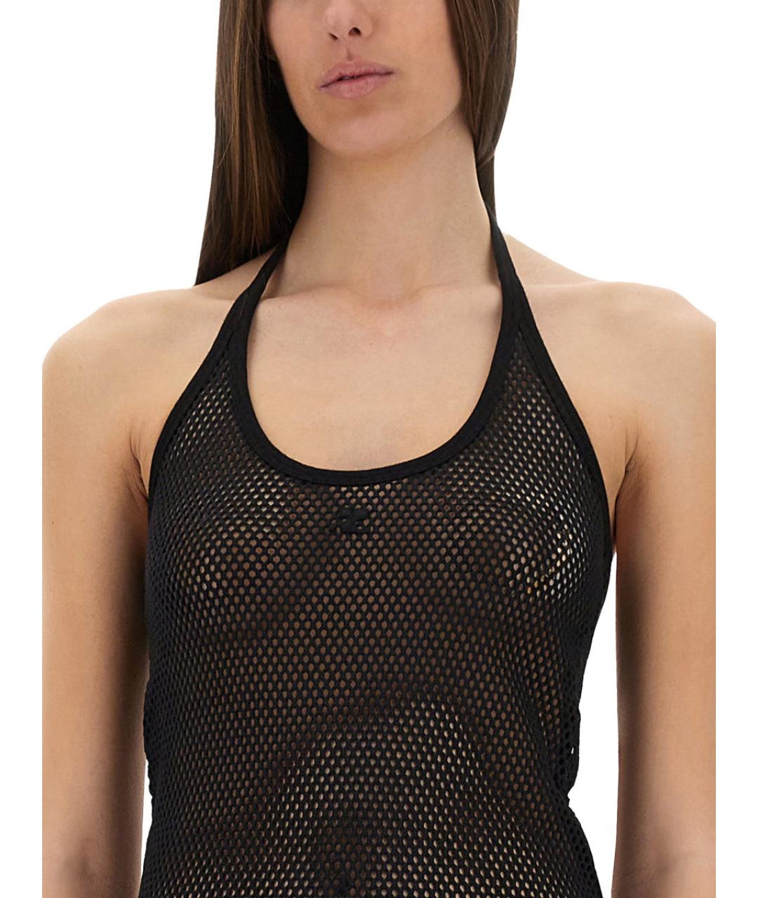 COURREGES Черное хлопковое повседневное платье, фото 5