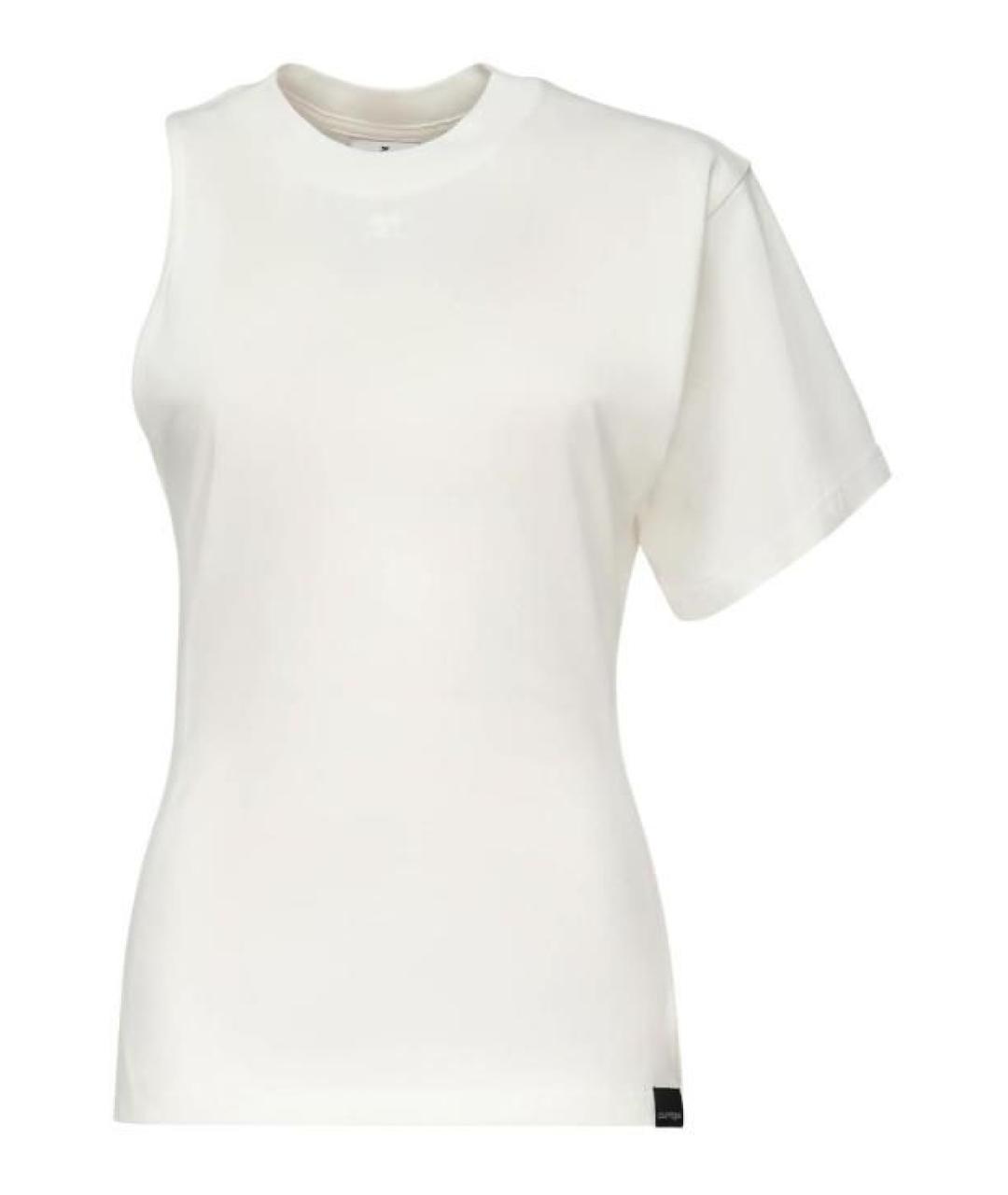 COURREGES Белая хлопковая футболка, фото 1