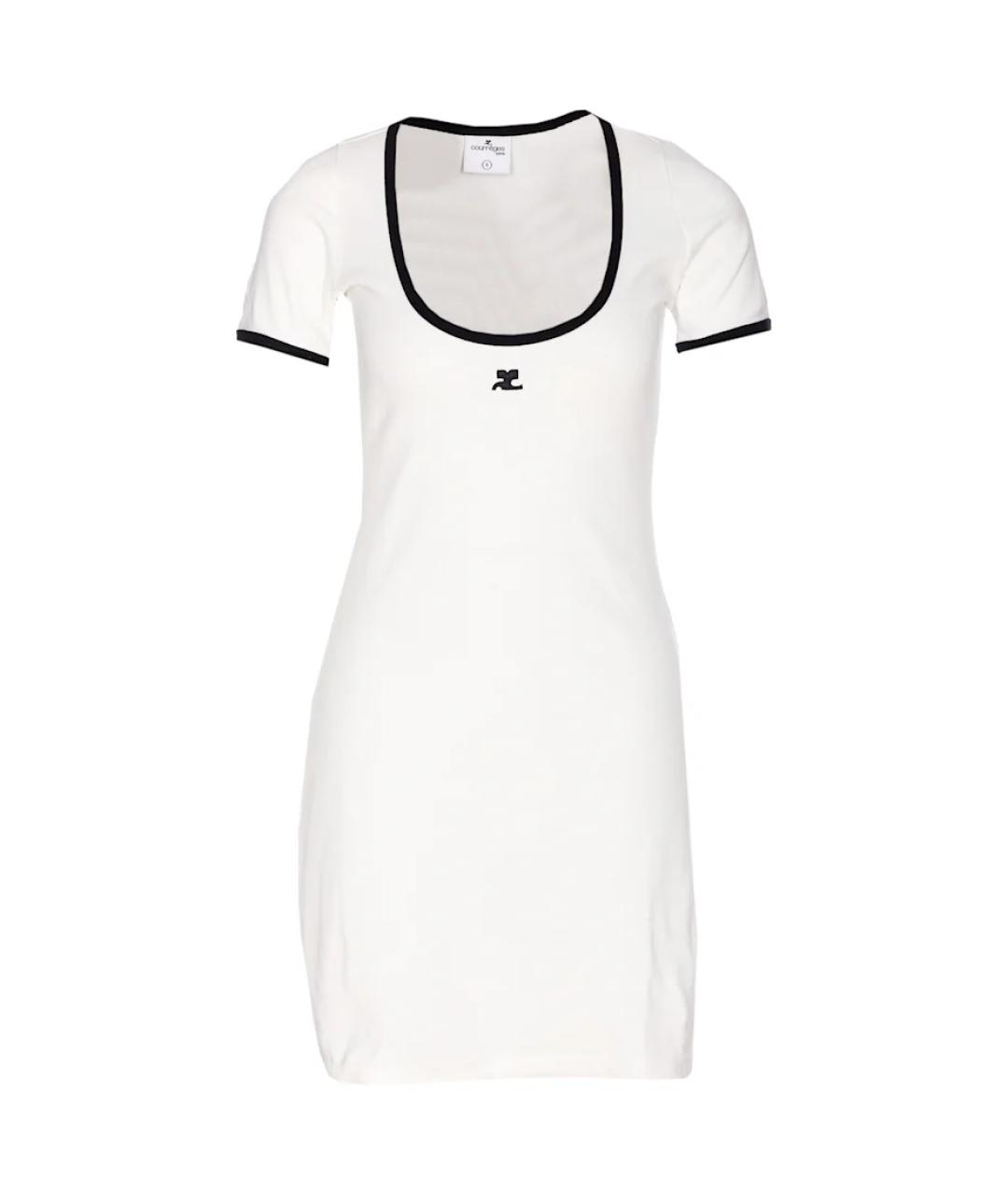 COURREGES Белое хлопковое повседневное платье, фото 1